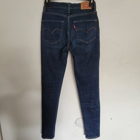 Levi's 721 High Rise Skinny Blue Denim Jeans Pants Size 26 - Picture 6 of 16